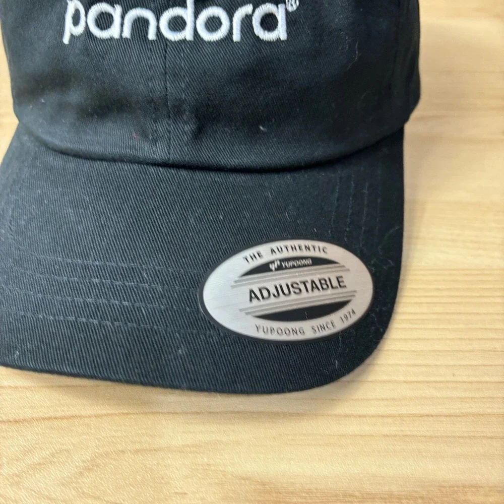 Pandora Hat Cap Strap Back‎ Black Music Streaming One Size Adjustable